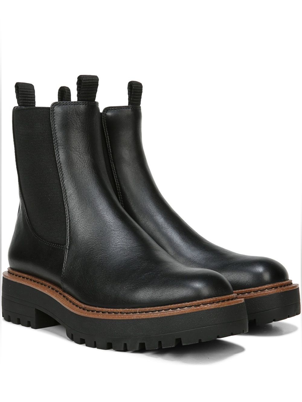 ♥️♥️ Sam Edelman Laguna Waterproof Lug Sole Chelsea Boot - Black Leather 7M